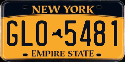 NY license plate GLO5481