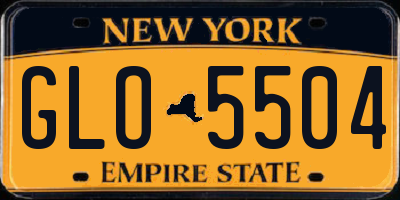 NY license plate GLO5504