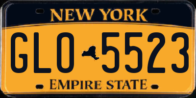 NY license plate GLO5523