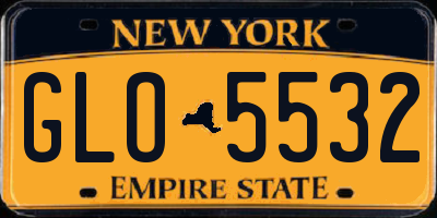 NY license plate GLO5532
