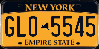 NY license plate GLO5545