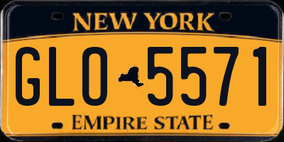 NY license plate GLO5571