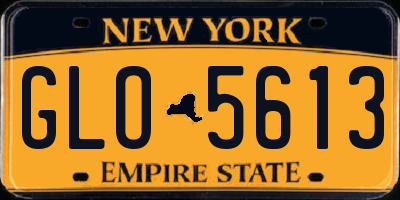 NY license plate GLO5613