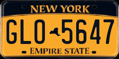 NY license plate GLO5647