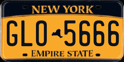 NY license plate GLO5666