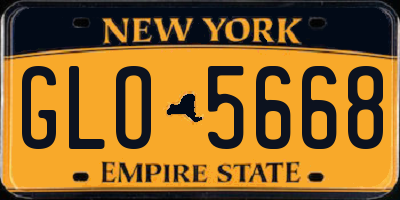 NY license plate GLO5668