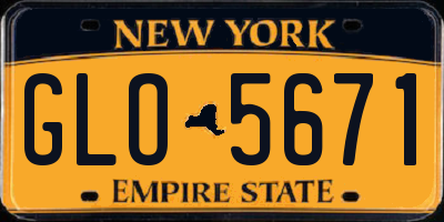 NY license plate GLO5671