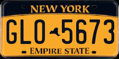 NY license plate GLO5673
