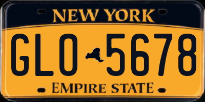 NY license plate GLO5678