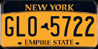 NY license plate GLO5722