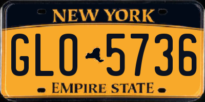 NY license plate GLO5736