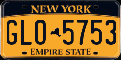 NY license plate GLO5753