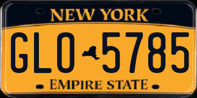 NY license plate GLO5785
