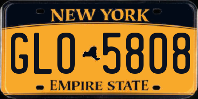 NY license plate GLO5808