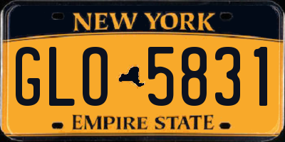 NY license plate GLO5831
