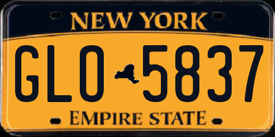 NY license plate GLO5837