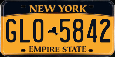 NY license plate GLO5842