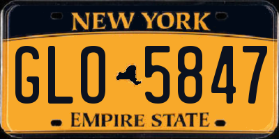 NY license plate GLO5847