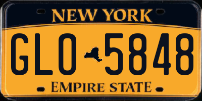 NY license plate GLO5848