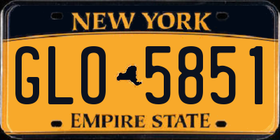 NY license plate GLO5851