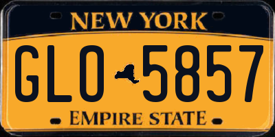 NY license plate GLO5857
