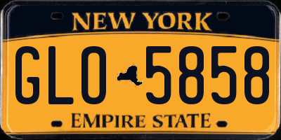 NY license plate GLO5858