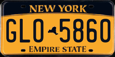 NY license plate GLO5860