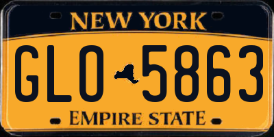NY license plate GLO5863