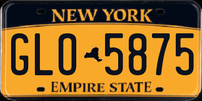 NY license plate GLO5875