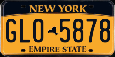NY license plate GLO5878