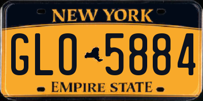 NY license plate GLO5884