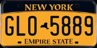 NY license plate GLO5889