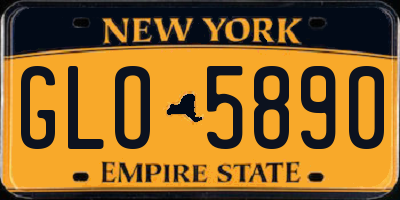 NY license plate GLO5890