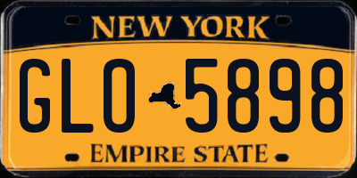 NY license plate GLO5898