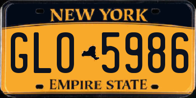 NY license plate GLO5986