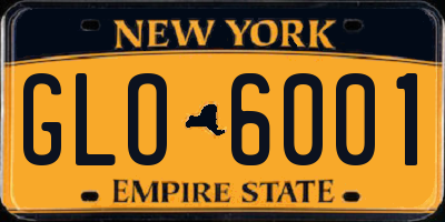 NY license plate GLO6001
