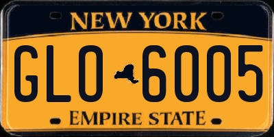 NY license plate GLO6005