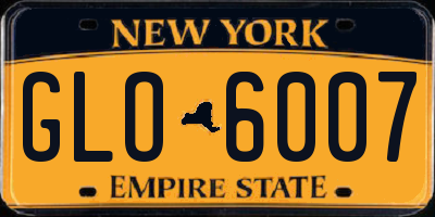 NY license plate GLO6007