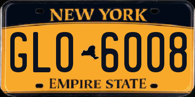 NY license plate GLO6008