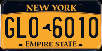 NY license plate GLO6010