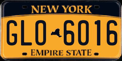 NY license plate GLO6016