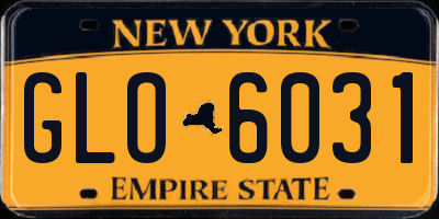 NY license plate GLO6031