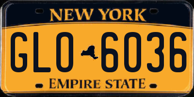 NY license plate GLO6036