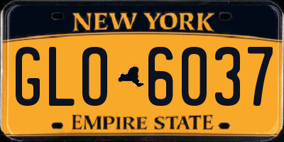 NY license plate GLO6037