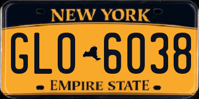 NY license plate GLO6038