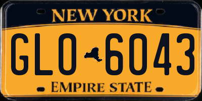 NY license plate GLO6043