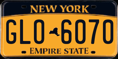 NY license plate GLO6070