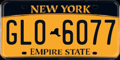 NY license plate GLO6077