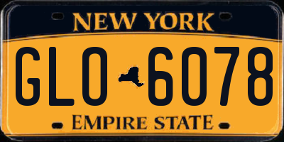 NY license plate GLO6078