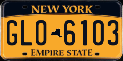 NY license plate GLO6103